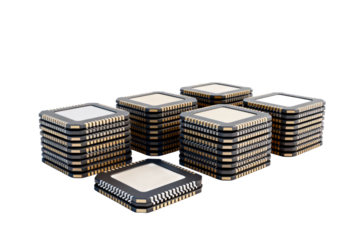 Array of Integrated Circuit Chips in Various Stacks