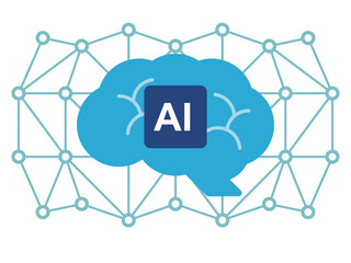 次世代の産業を支える人工知能AIと半導体チップのコンセプトベクターイラスト