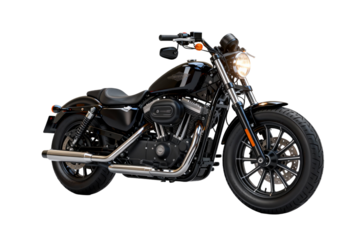 Black Cruiser Motorcycle with Chrome Exhaust