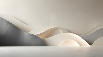 Minimal Abstract Consulting Backdrop with Soft Neutral Cream and Gray Tones, Controlled Light Falloff, and Premium Corporate Aesthetic in Ultra-HD 8K