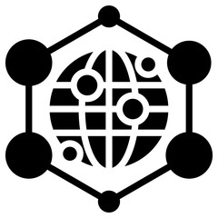 global connection icon isolated on white background. vector illustration icon for data Science technology and other business
