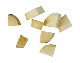 cubed sweet potatoes isolated food healthy