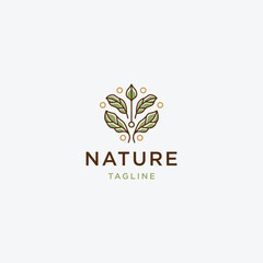 Minimalist leaf nature logo design icon illustration