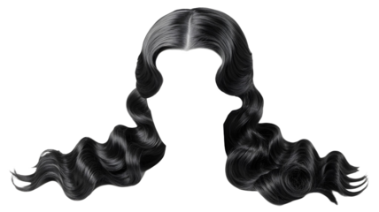 Elegant long wavy hair on black background for beauty concept