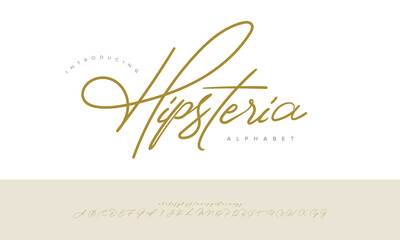 Hipsteria Modern Urban Monoline Signature Script Font Alphabet For Clothing Brand Logo