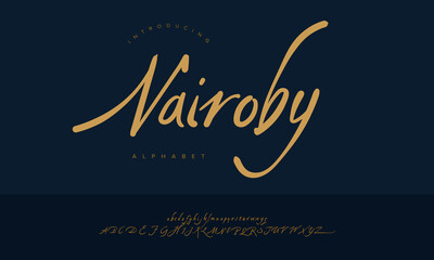 Nairoby Modern Monoline Handwritten Script Font Alphabet Vector For Photography Logo And Branding Design