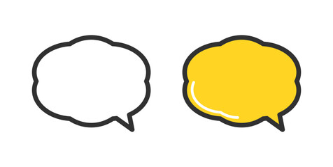 丸い吹き出しアイコンのイラスト。Round speech bubble icon illustration.