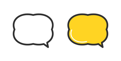 丸い吹き出しアイコンのイラスト。Round speech bubble icon illustration.