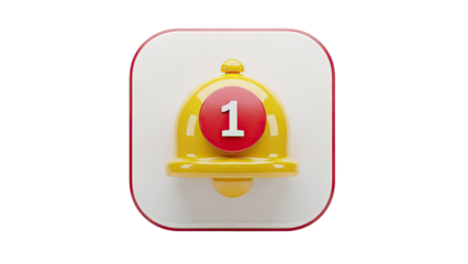 Notification Bell with Number 1 Badge