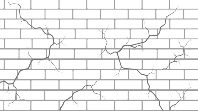 Cracked Brick Wall Texture A Detailed Illustration of Damage and Decay in Architecture