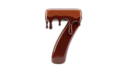 Obraz premium Number 7 Made of Dripping Chocolate