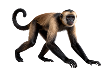 Spider Monkey in Natural Posture with Curled Tail