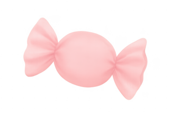 Pink wrapped candy sweet dessert on transparent background