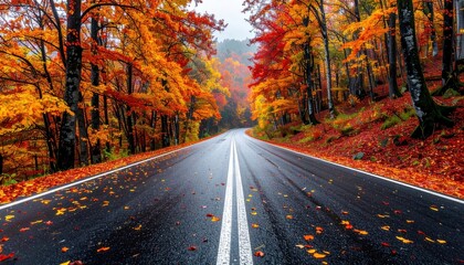 Naklejka premium Autumn Road. (1)