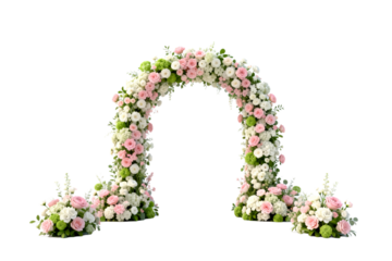 Elegant Floral Arch with Pink and White Flowers