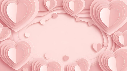 Luxury Pink Valentine Background with Marble Heart Texture