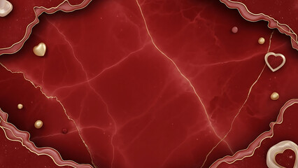 Dark Red Valentine Background with Floating Hearts