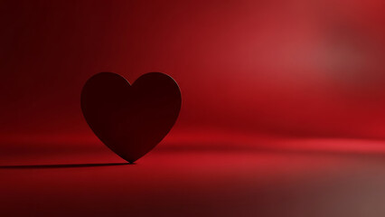 Elegant Red Valentine Background with Heart Accent