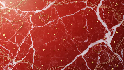 Romantic Red Valentine Background with Glass Heart