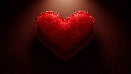 Luxury Red Valentine Background with Elegant Heart