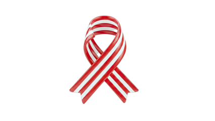 Red and White Striped Awareness Ribbon