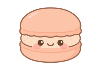 Cute smiling macaron character having a happy face