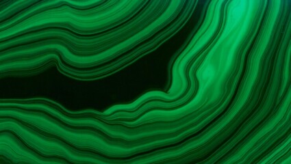 Abstract green swirls and bands of malachite mineral texture