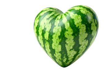 Heart-shaped Watermelon, Fresh Fruit with Green Stripes