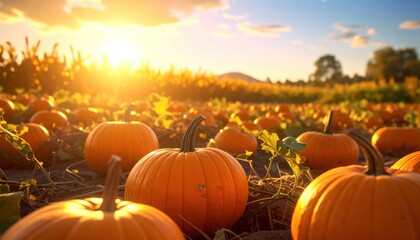 Pumpkin patch sunset.