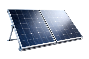 Two Solar Panels on Stand for Renewable Energy