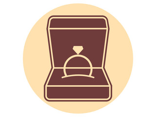 Ring box icon. Wedding vector icon. Flat vector illustration.