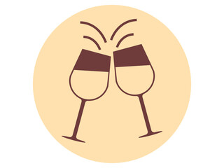 Toast icon. Wedding vector icon. Flat vector illustration.
