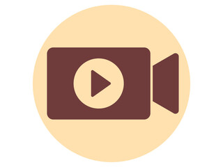 Video documentary icon. Wedding vector icon. Flat vector illustration.	