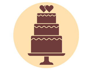 Wedding cake icon. Wedding vector icon. Flat vector illustration.