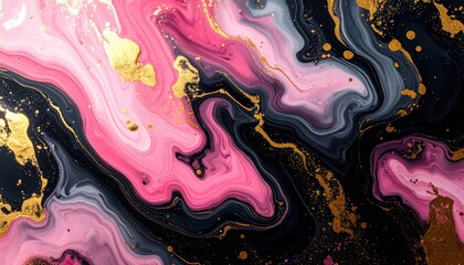 Marble Pink with Gold, and Black.