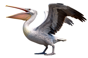 Spot-billed Pelican with Open Wings