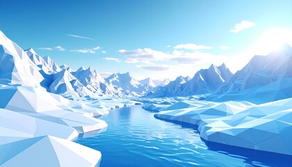 Lowpoly Arctic Scenery.