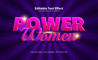 Fototapeta premium Power Women Editable Text Effect - Comic Style Bold Typography for Logo, Poster, and Title