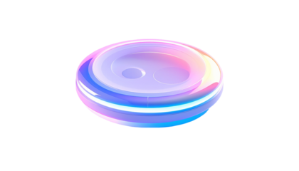 Futuristic glossy orb with glowing neon edges, on a black backdrop