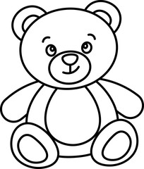 Fototapeta premium Illustration of cartoon bear vector outline