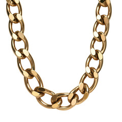 Obraz premium Gold chain link necklace bold fashion jewelry gleaming accessory isolated on white background