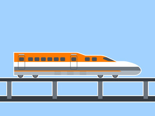 High-speed bullet train illustration. Modern transportations illustration. Flat vector concept.
