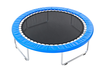 Round Blue Trampoline with Safety Net for Indoor/Outdoor