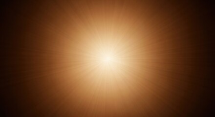 Bright central light burst radiating through rich, warm brown gradient background, for energy, focus, divine presence, powerful revelation