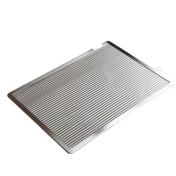 Gleaming metal grill parallel bars industrial frame isolated on white background