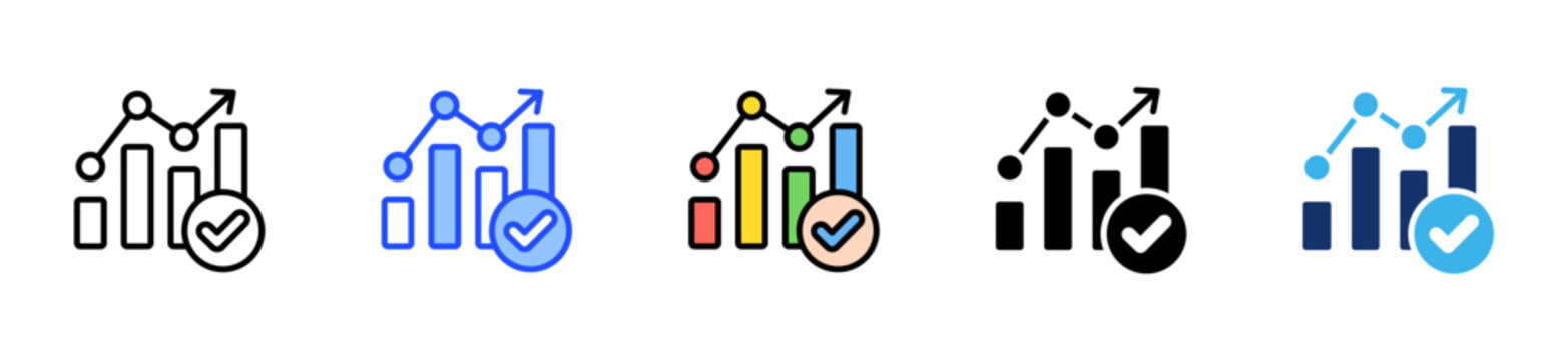 Stock Tracker Icon Collection With Multiple Styles