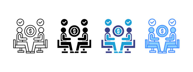 Bargaining  icon set multiple style collection