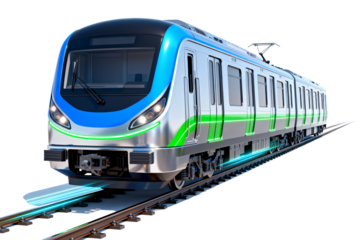 Modern Electric Commuter Train on Tracks