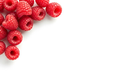 Fresh Raspberries Isolated With Copy Space