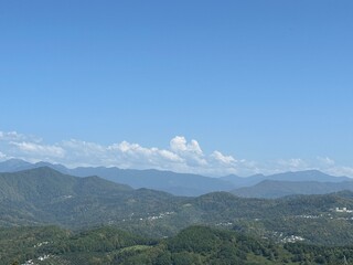 Scenic mountain landscape with clouds and dramatic sky